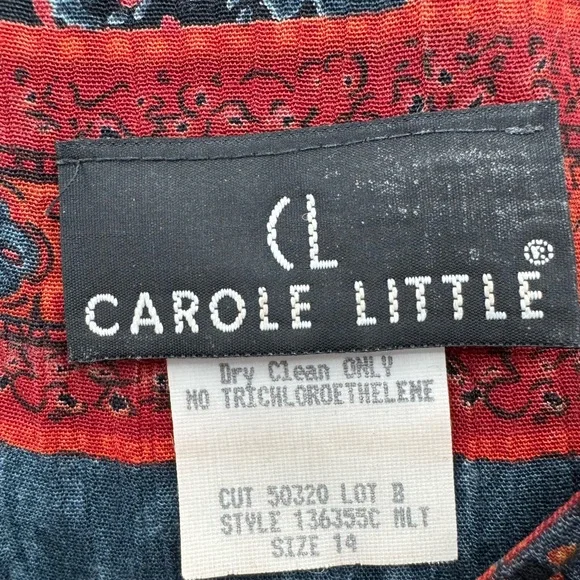 Carole Little Women’s 14 Blouse Top Tunic  Geometric Abstract Bohemian Vintage - Picture 6 of 6